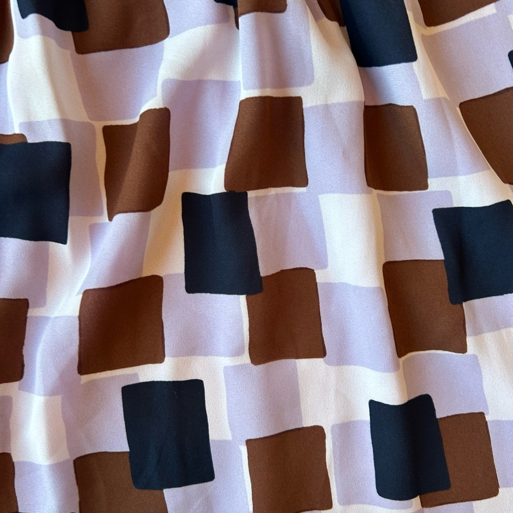 KATE SPADE NEW YORK Women’s Mini Dress Geo Squares Purple/Brown/Navy Size 2 - Picture 7 of 16